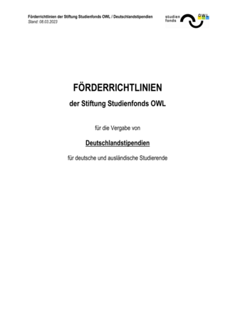Förderrichtlinien Deutschlandstipendium